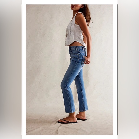 🥳HP🥳 We The Free by Free People Low Maintenance Mid Rise Crop Boot Vintage Jean - Picture 4 of 11